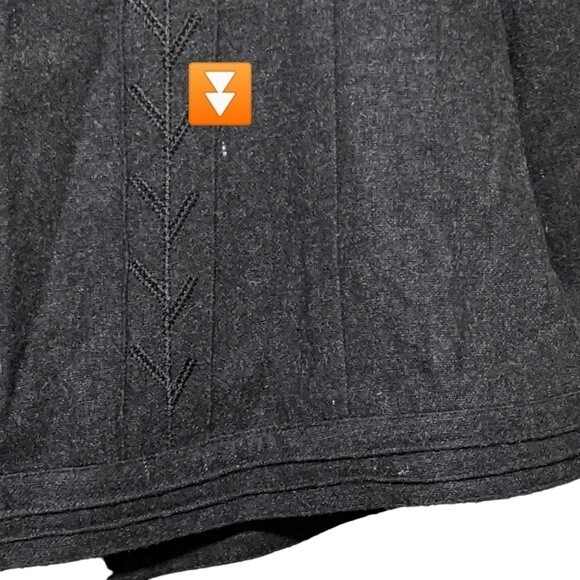 chicos stitch design corbin embroidered charcoal wool blend jacket blazer 1/S - Picture 9 of 10